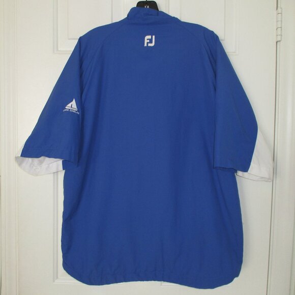 FootJoy Mens S/S "Lake Chelan" (WA) Blue & White 1/2 Zip Golf Windbreaker NWOT-M - Picture 4 of 4